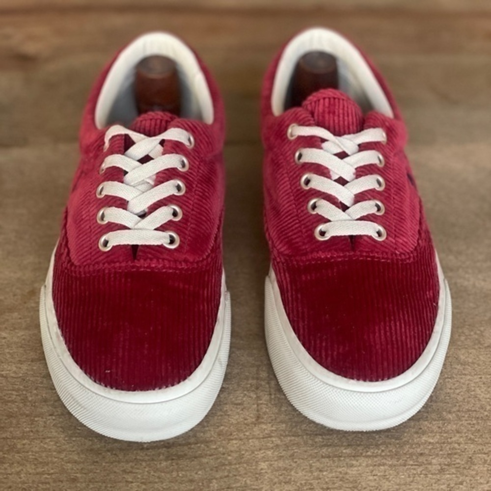 GUC Ralph Lauren‎ Polo Keaton-Pony Red Corduroy Sneakers, men’s 8 - Picture 4 of 8